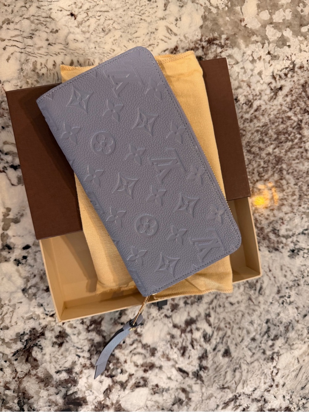 NWT Louis Vuitton Zip Wallet in Soft Lavender Blue
